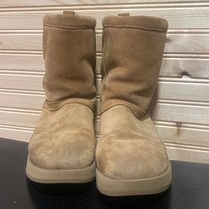 UGG Classic Short Waterproof Boots. Tan suede. Size 7.